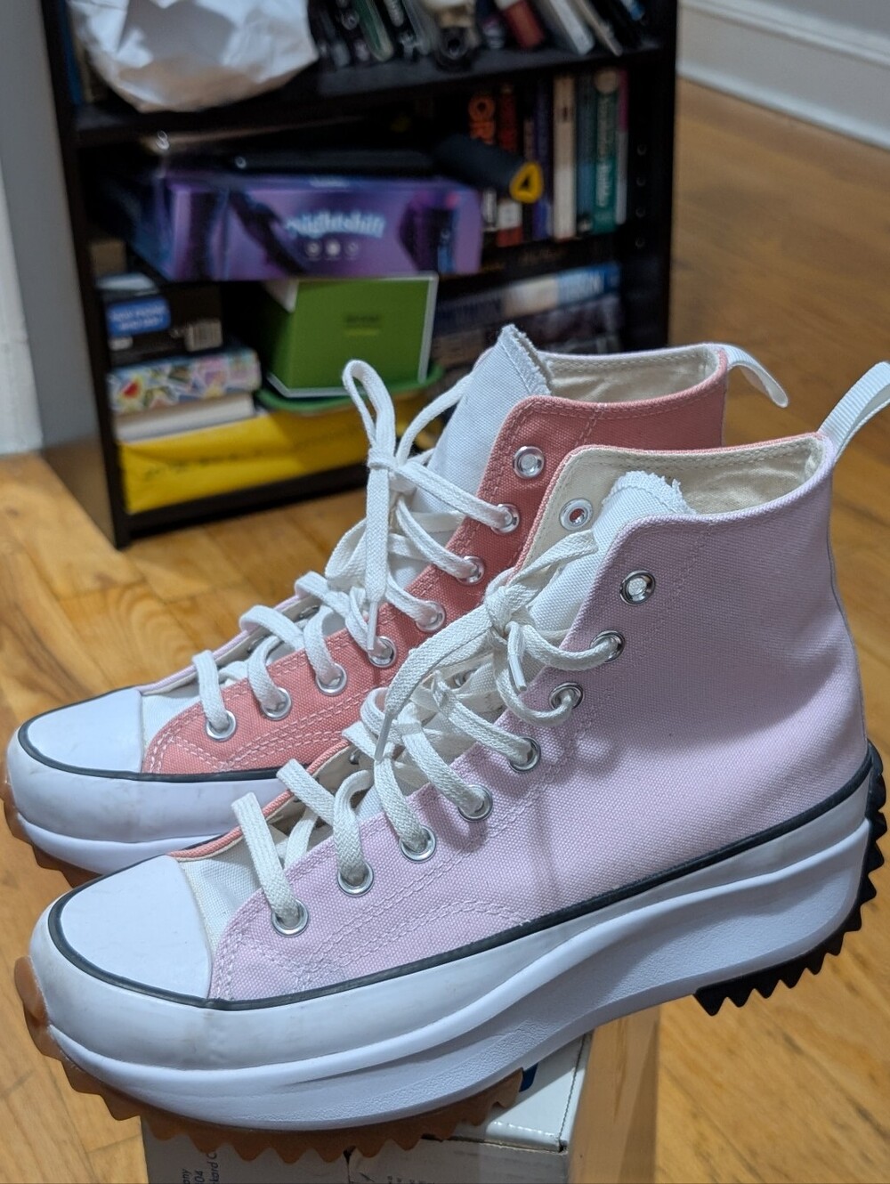 Converse Two-Tone Pink High-Top Platform Sneakers Custom Made
